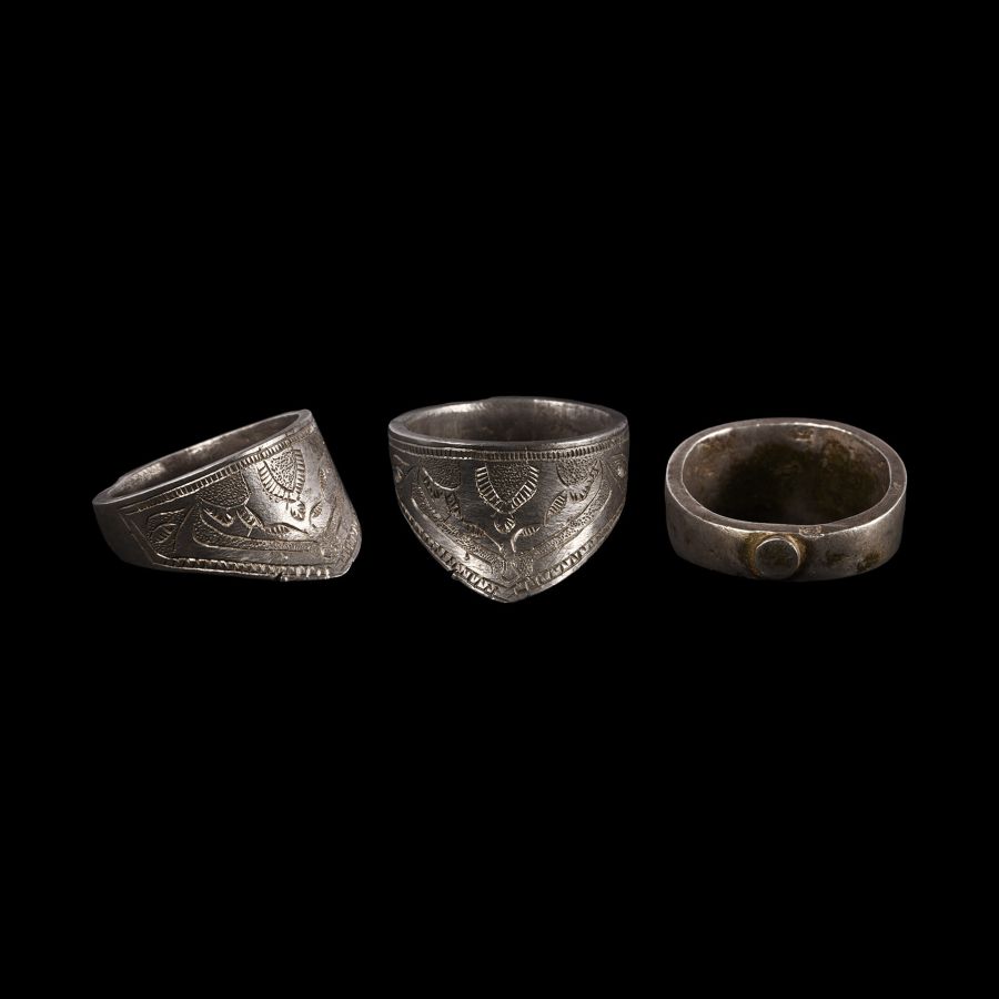 Large Byzantine Silver Archer's Ring