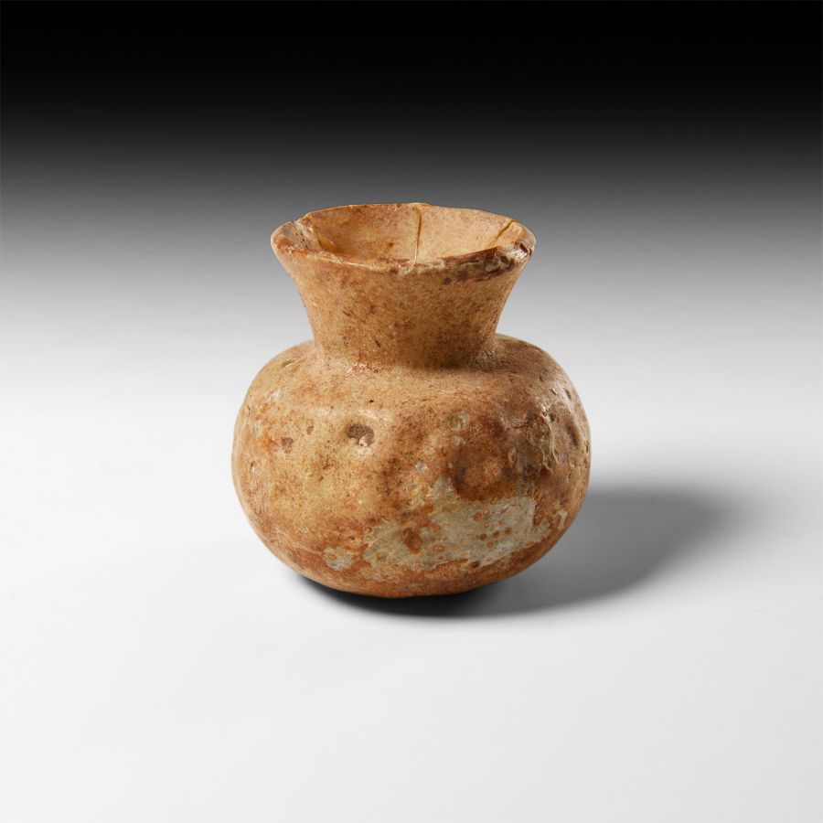 Roman Dimpled Glass Jar