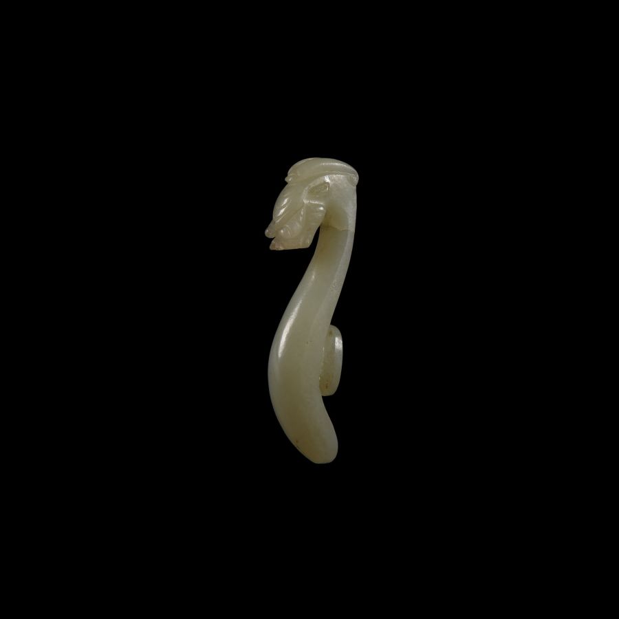 Chinese Han Style White Jade Garment Fastener