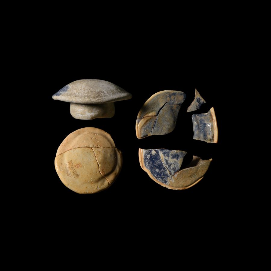 Egyptian Offering Cup Lid Fragment Group