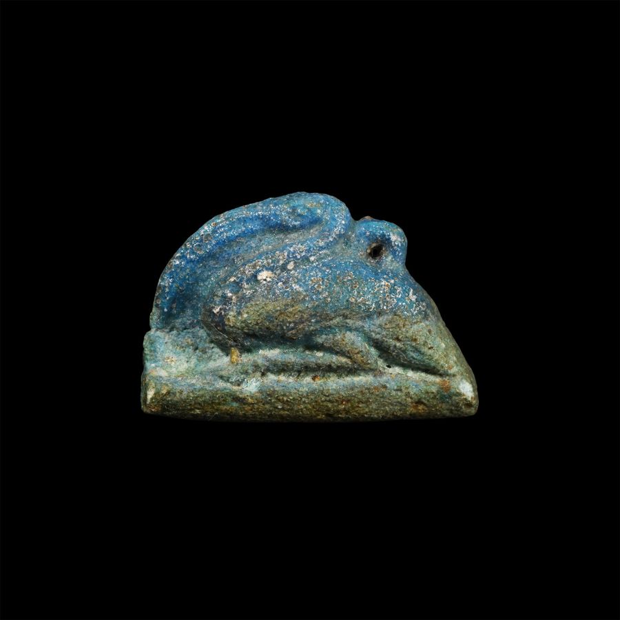 Egyptian Blue Faience Ibis Amulet