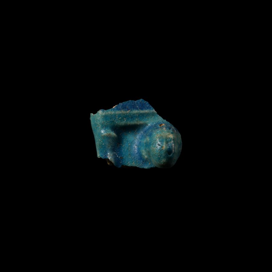 Egyptian Blue Faience Plaque Fragment