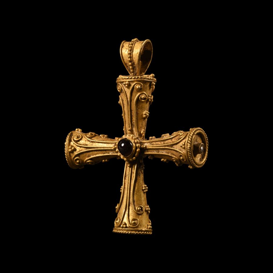Byzantine Style Gold Cross Pendant
