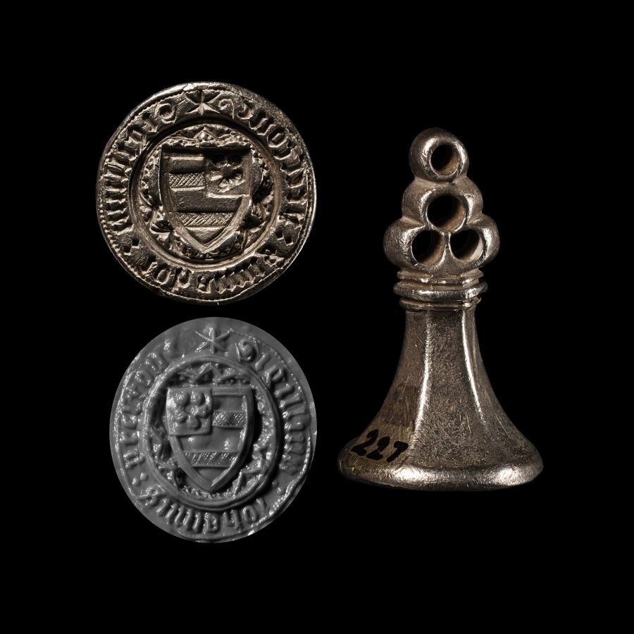 English Medieval Silver Chessman Type Seal Matrix for John of Preston