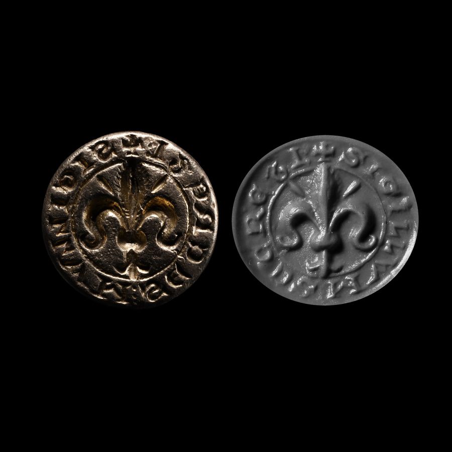 European Medieval Silver Crusader Type 'Sigillum Secreti' Seal Matrix