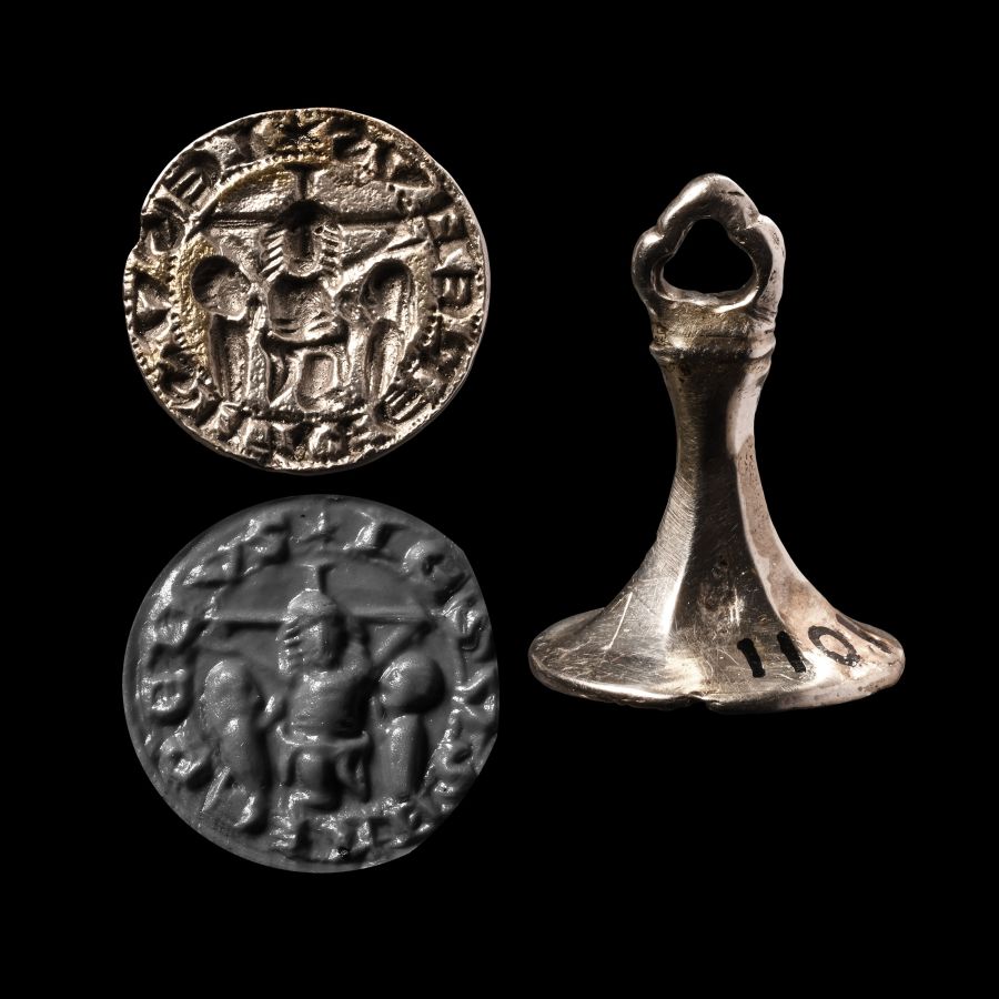 English Medieval Silver Chessman Type Seal Matrix