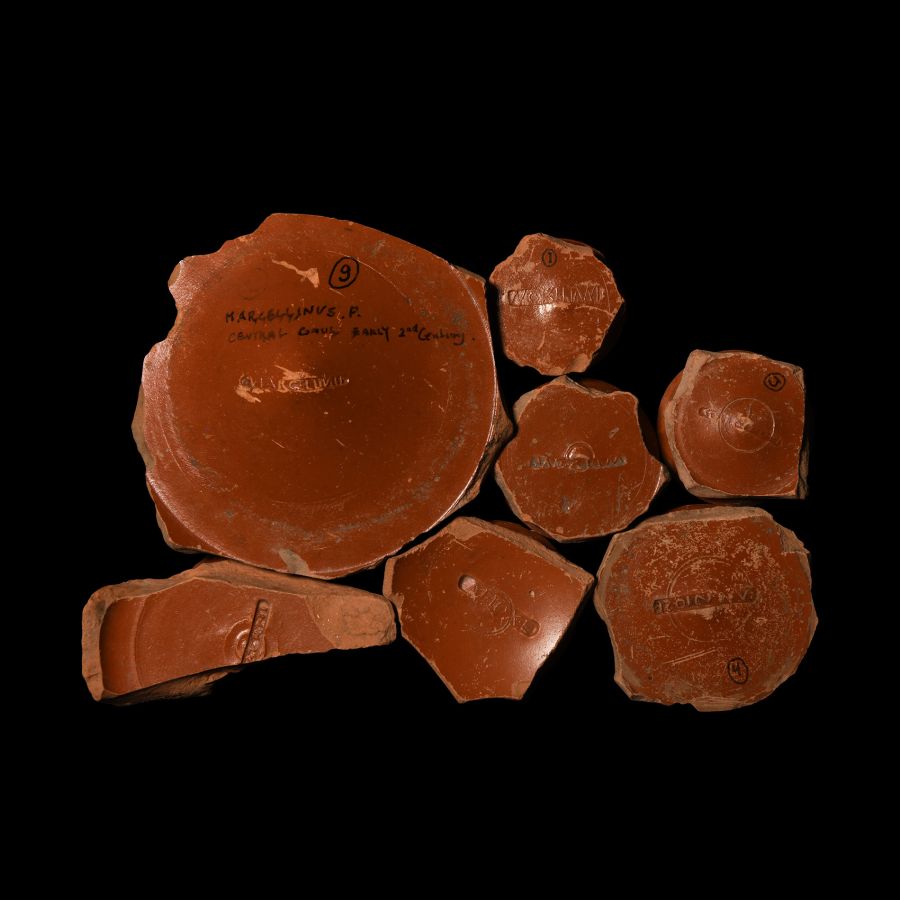 Roman 'Thames' Samian Ware Stamped Fragment Group