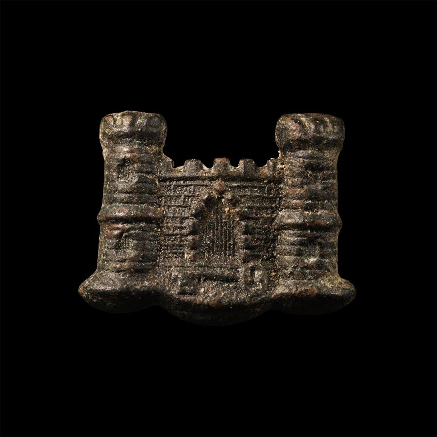 Medieval 'Thames' Castle Secular Badge with Key Below Draw Bridge