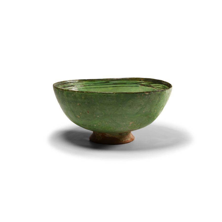 Byzantine Green Glazed Sgraffito Bowl with Lion