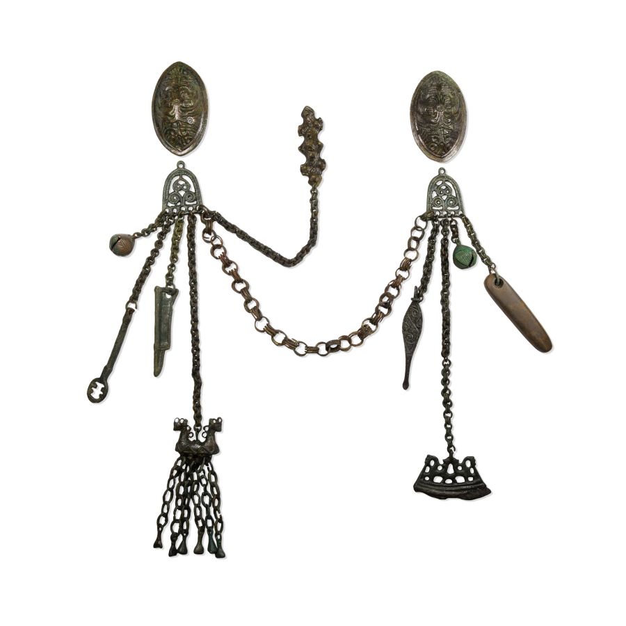 Viking Period Tortoise Brooch and Chain Set