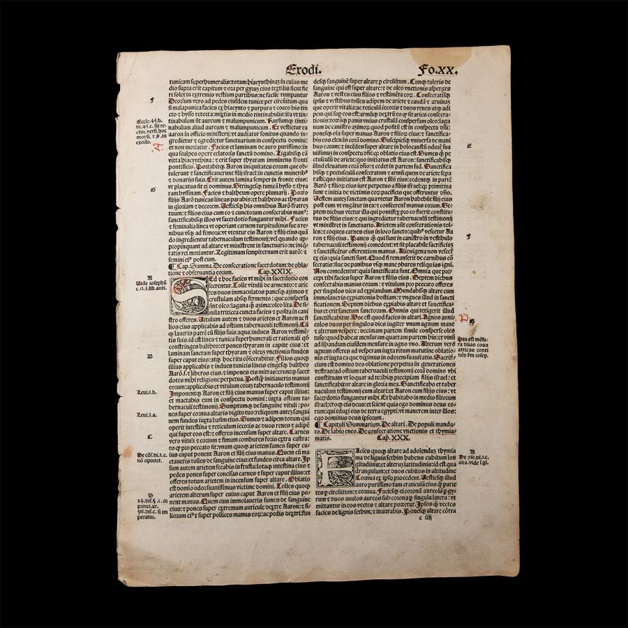 Medieval Book of Exodus Bible Page
