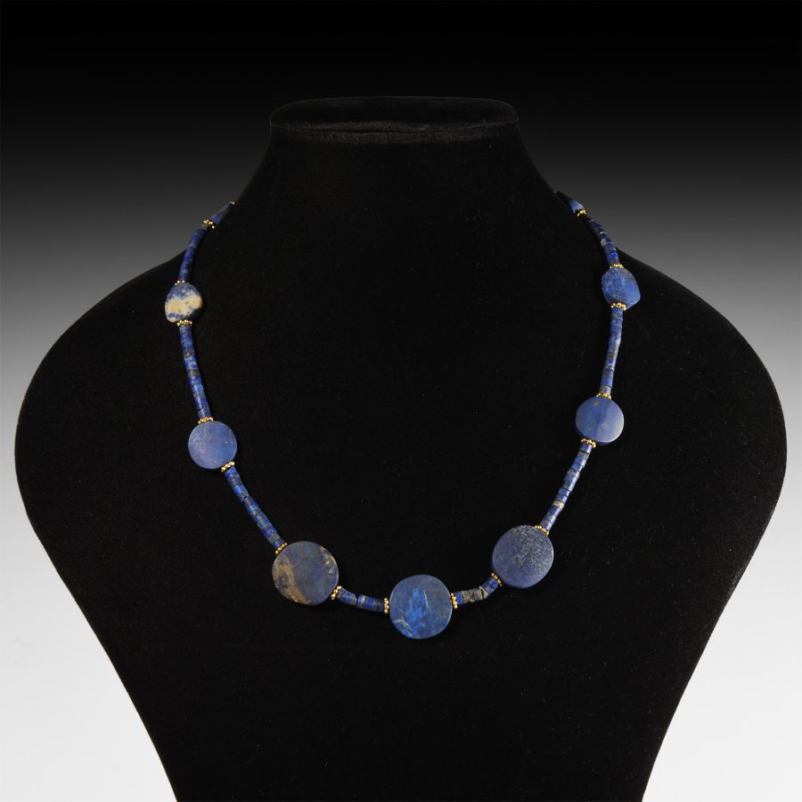 Bactrian Style Lapis Lazuli Bead Necklace String