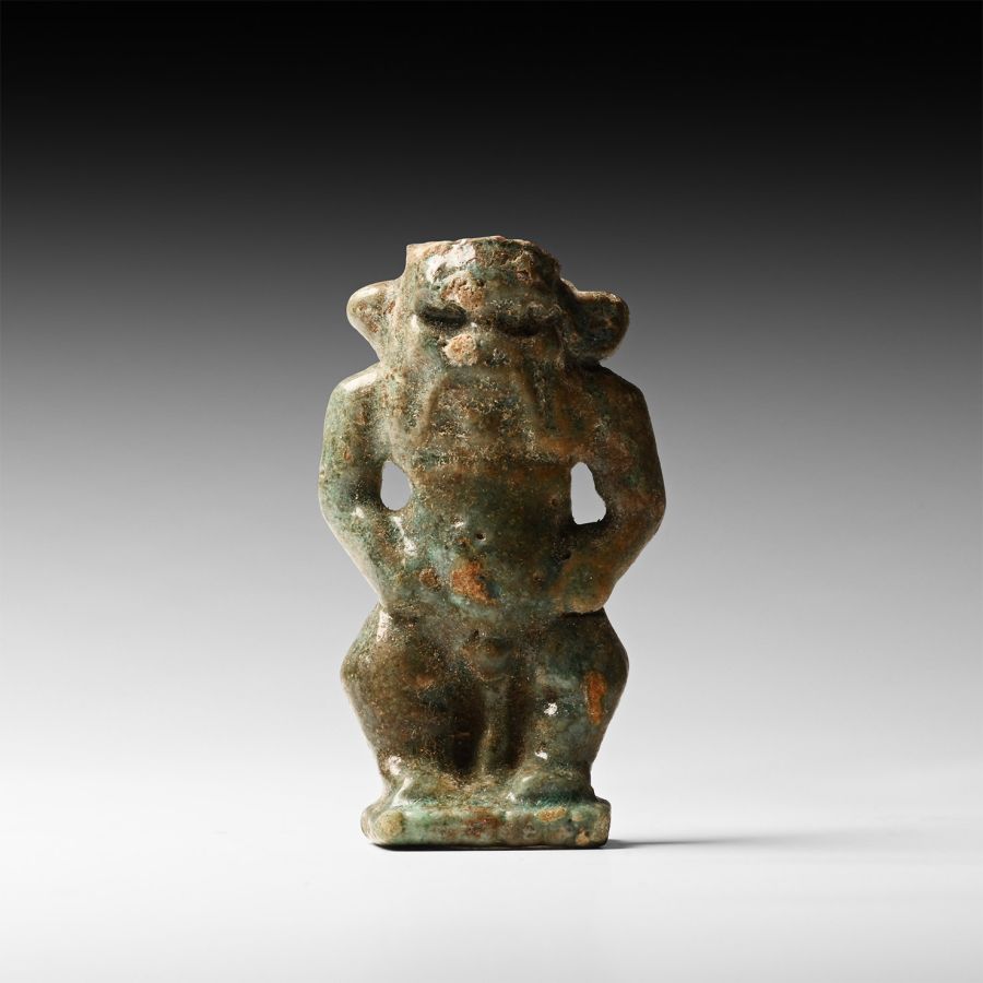 Egyptian Faience Figure of Bes