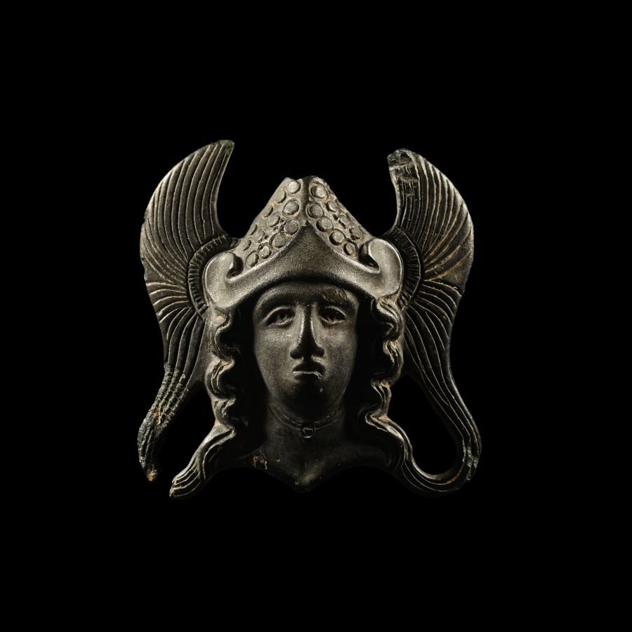 Roman Head of Minerva with Helm Appliqué