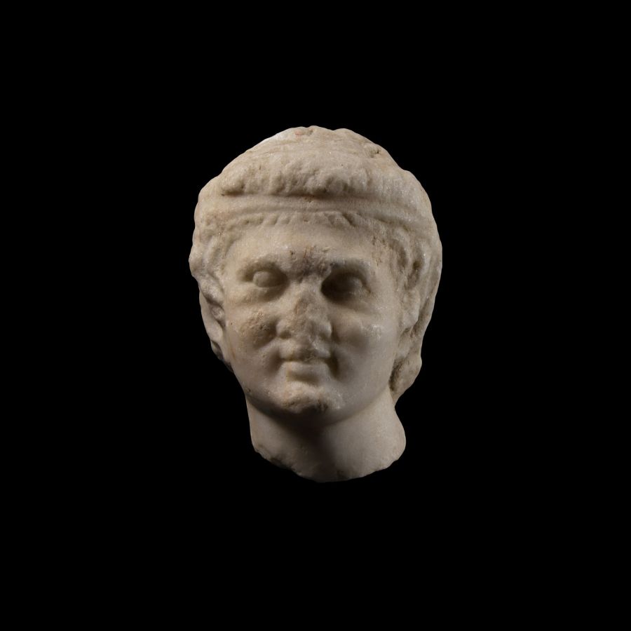 Roman Marble Head of a Satyr
