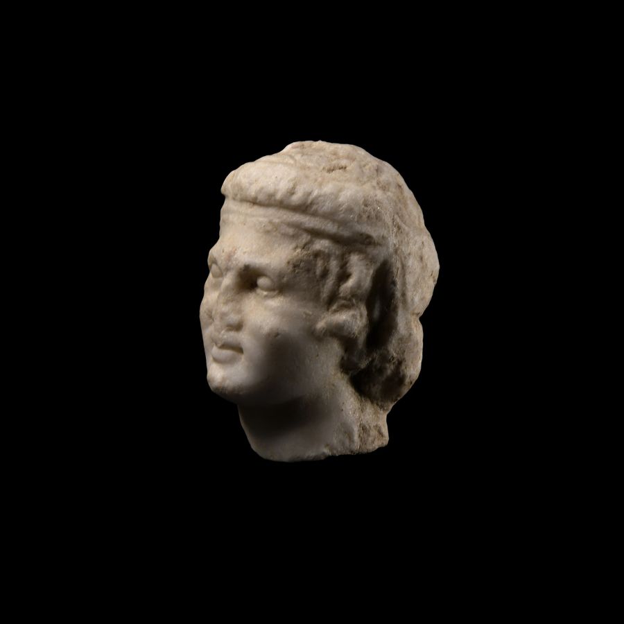 Roman Marble Head of a Satyr