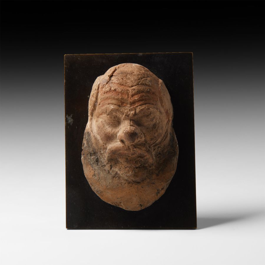 Greek Terracotta Mask of a Satyr