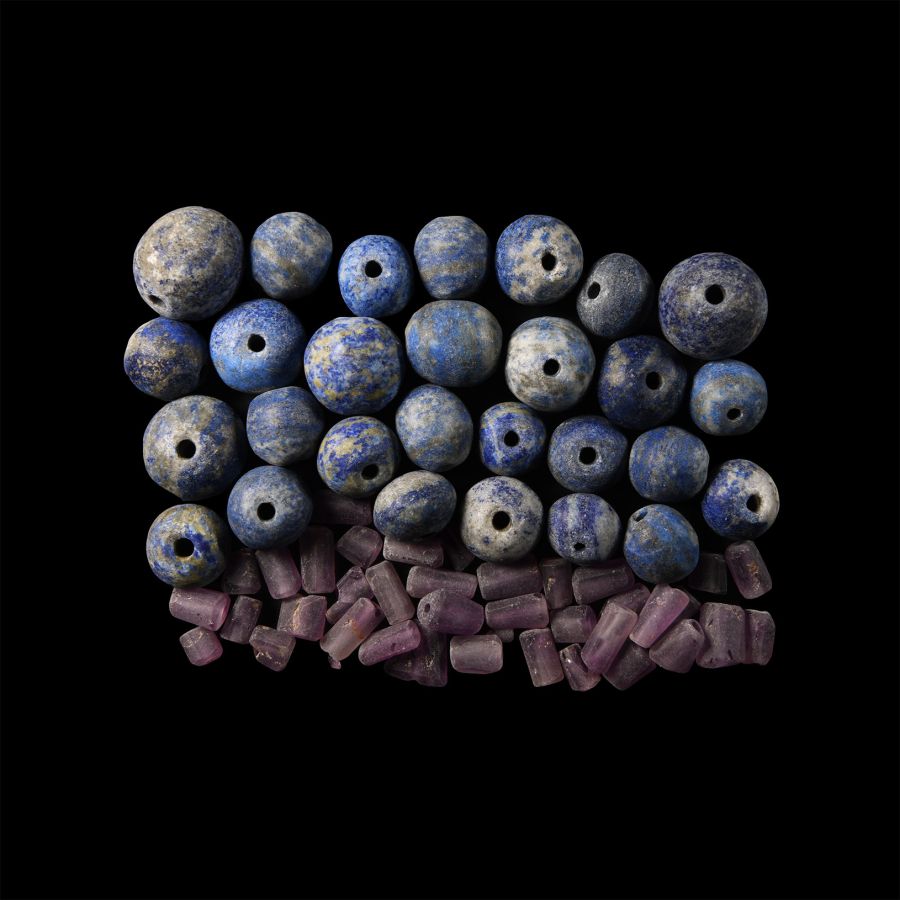 Lapis Lazuli and Other Bead Group