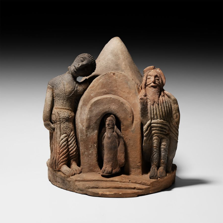 Western Asiatic Terracotta House with Inhabitants