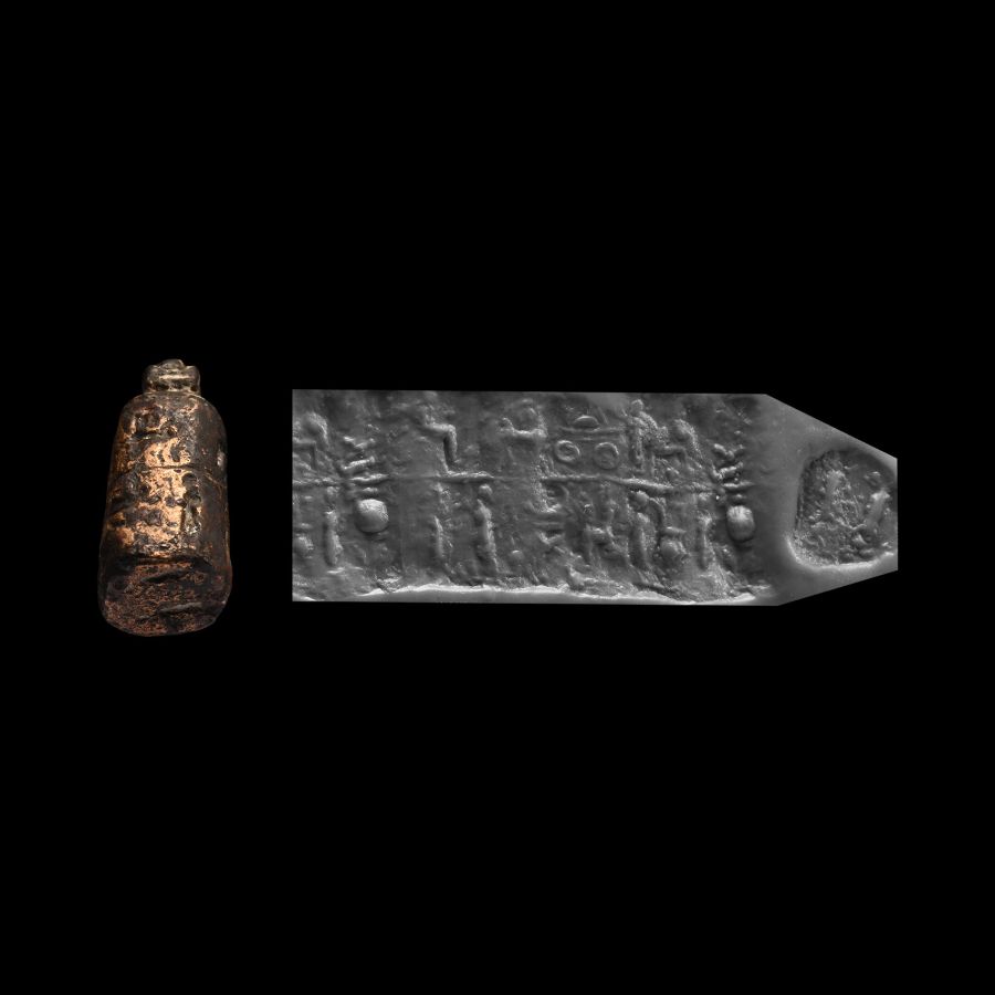Western Asiatic Bronze Cylinder Seal Pendant
