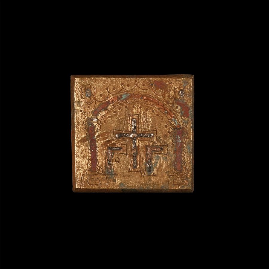 Byzantine Silver Inlaid Weight
