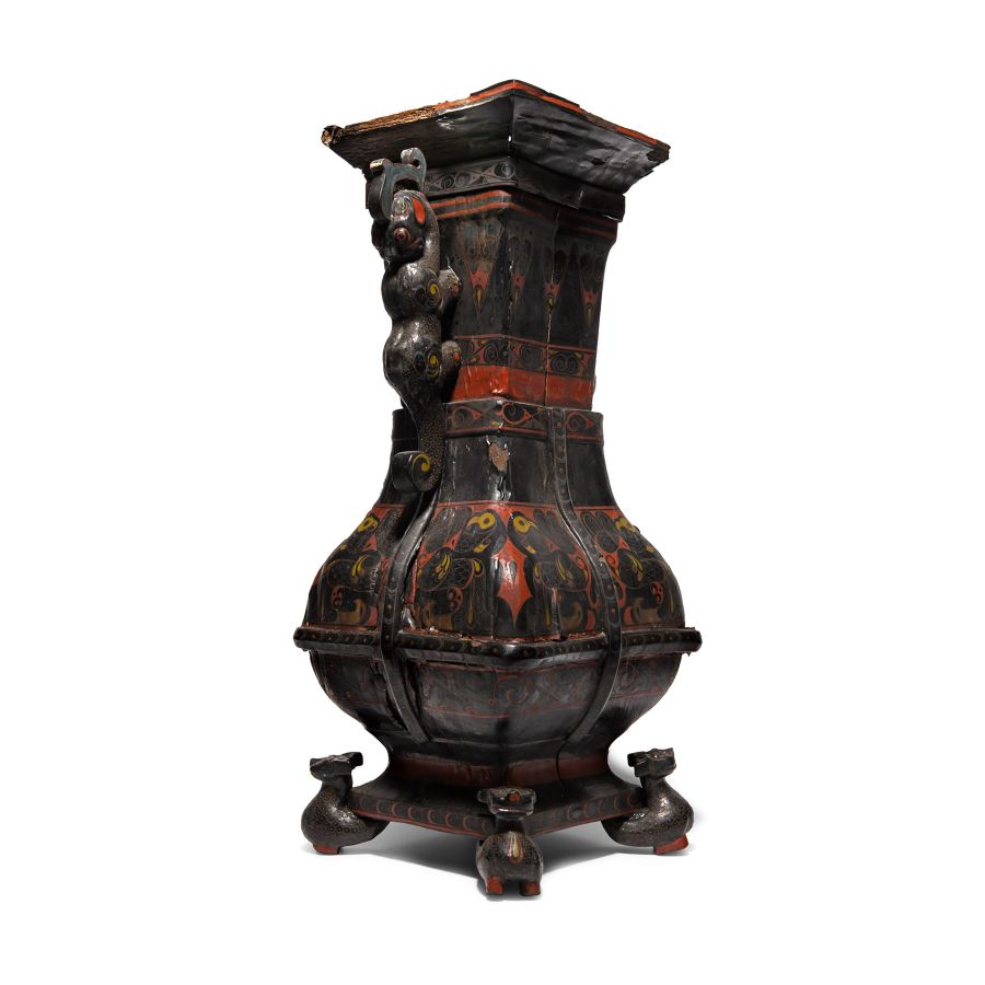Chinese Han Dynasty Wooden Decorated Jar