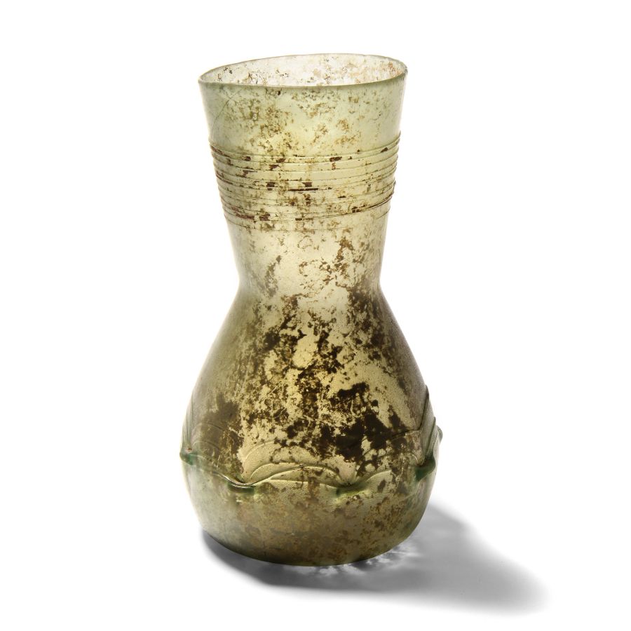 Roman Glass Flask with Trails