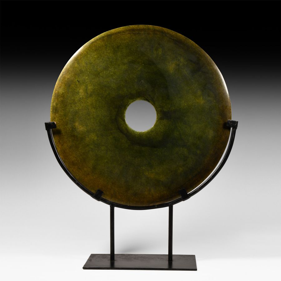 Chinese Green Stone Bi Disc
