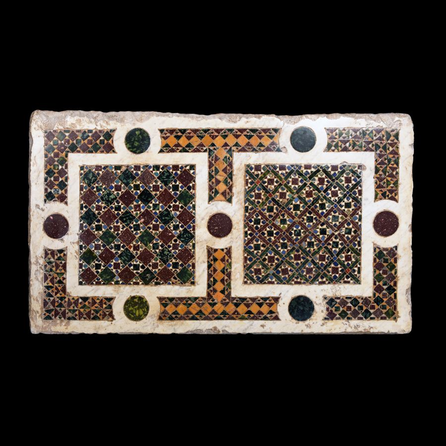 Large Byzantine Cosmatesque Mosaic Panel