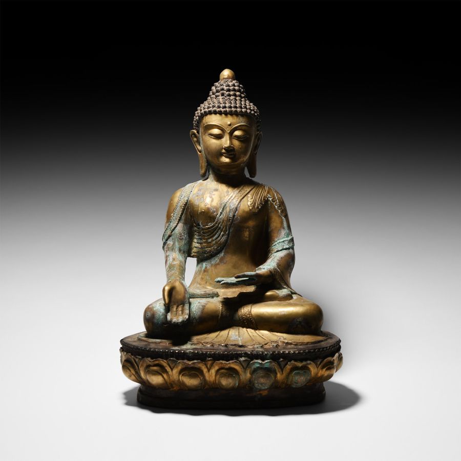 Chinese Sino-Tibetan Gilt Bronze Buddha