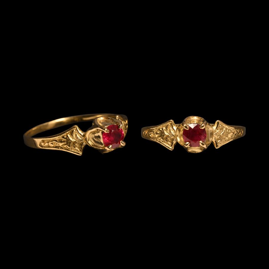 'The Purbeck' Medieval Gold Ring with Ruby