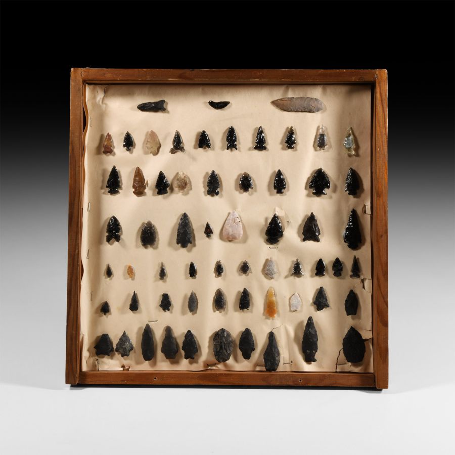 Stone Age Arrowhead Display