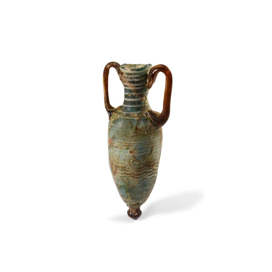 Greek Festooned Glass Amphoriskos