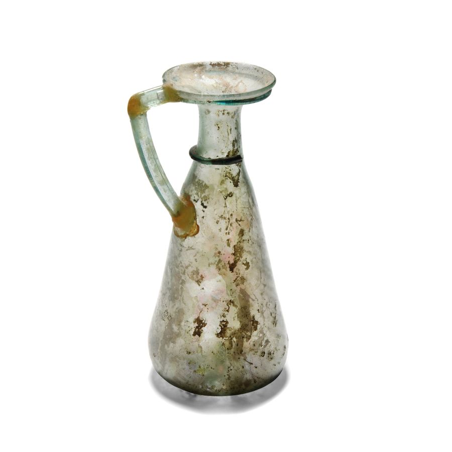 Roman Aqua Glass Jug