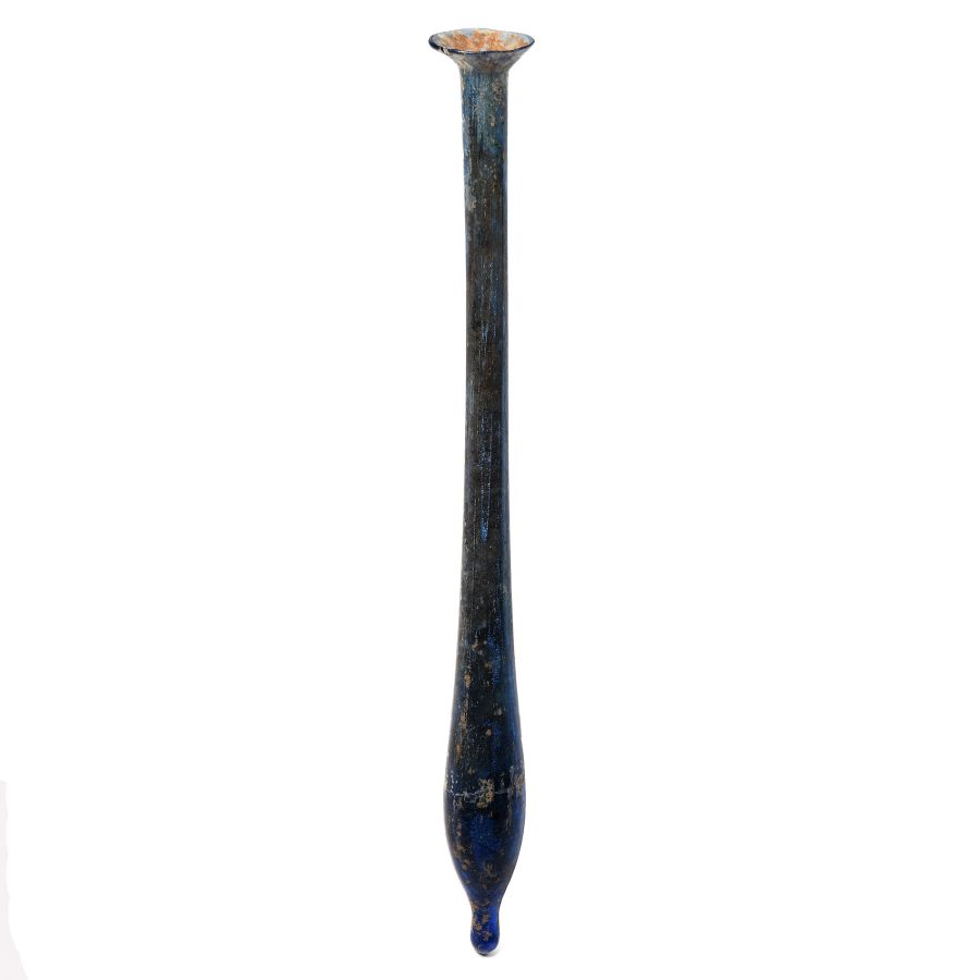 Large Roman Blue Long Neck Vessel
