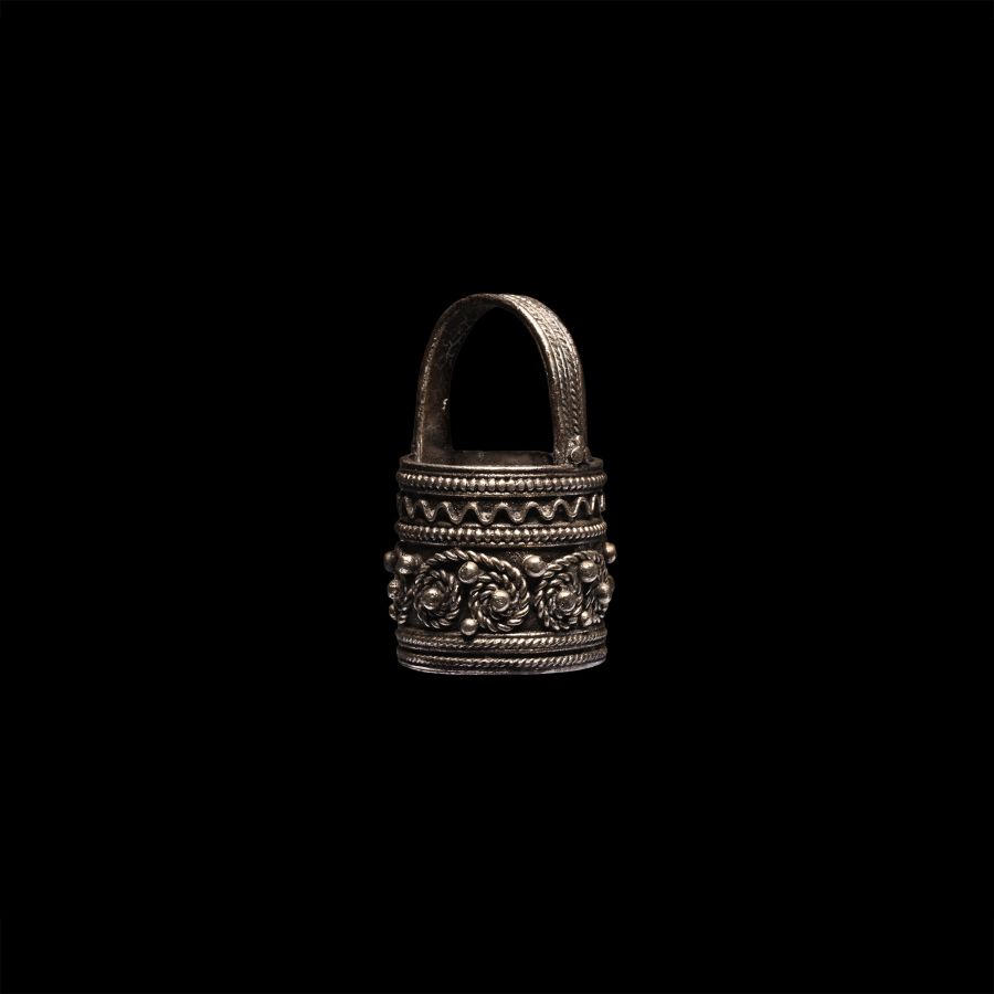Pre-Viking Silver Filigree Aroma Bucket Pendant