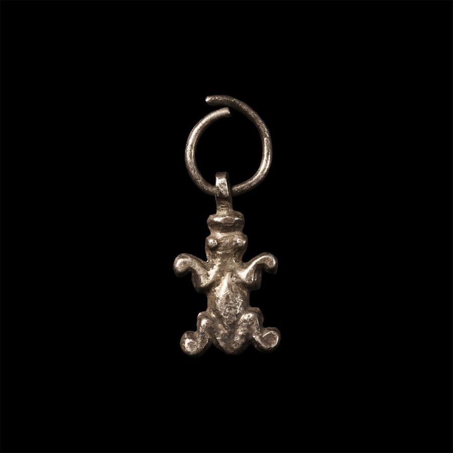 Graeco-Roman Silver Frog Amulet