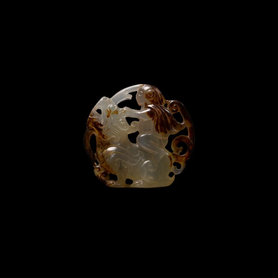 Chinese Agate Amulet with Lion