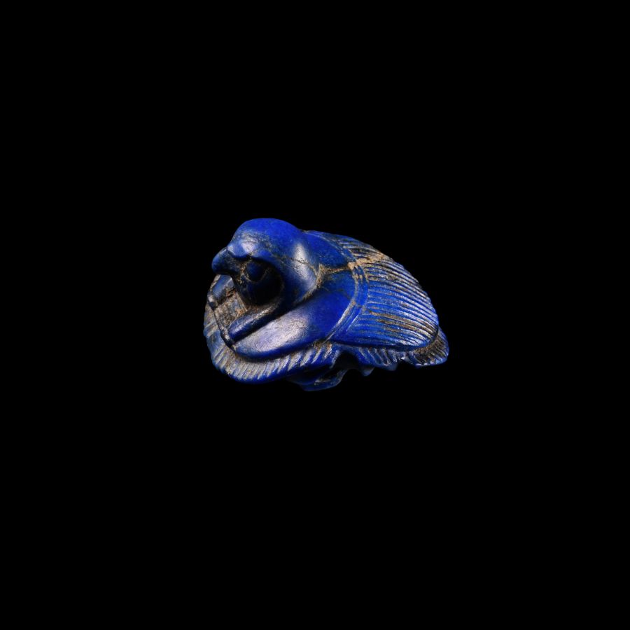 Egyptian Lapis Lazuli Falcon-Head Scarab