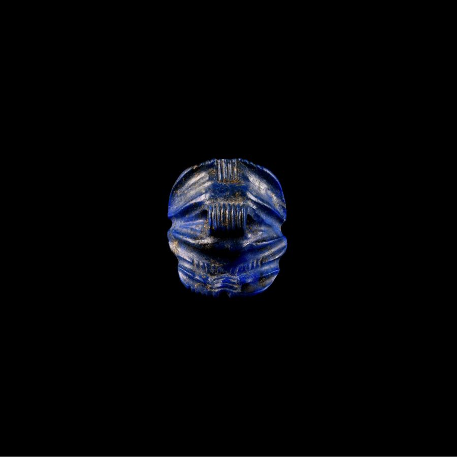 Egyptian Lapis Lazuli Falcon-Head Scarab