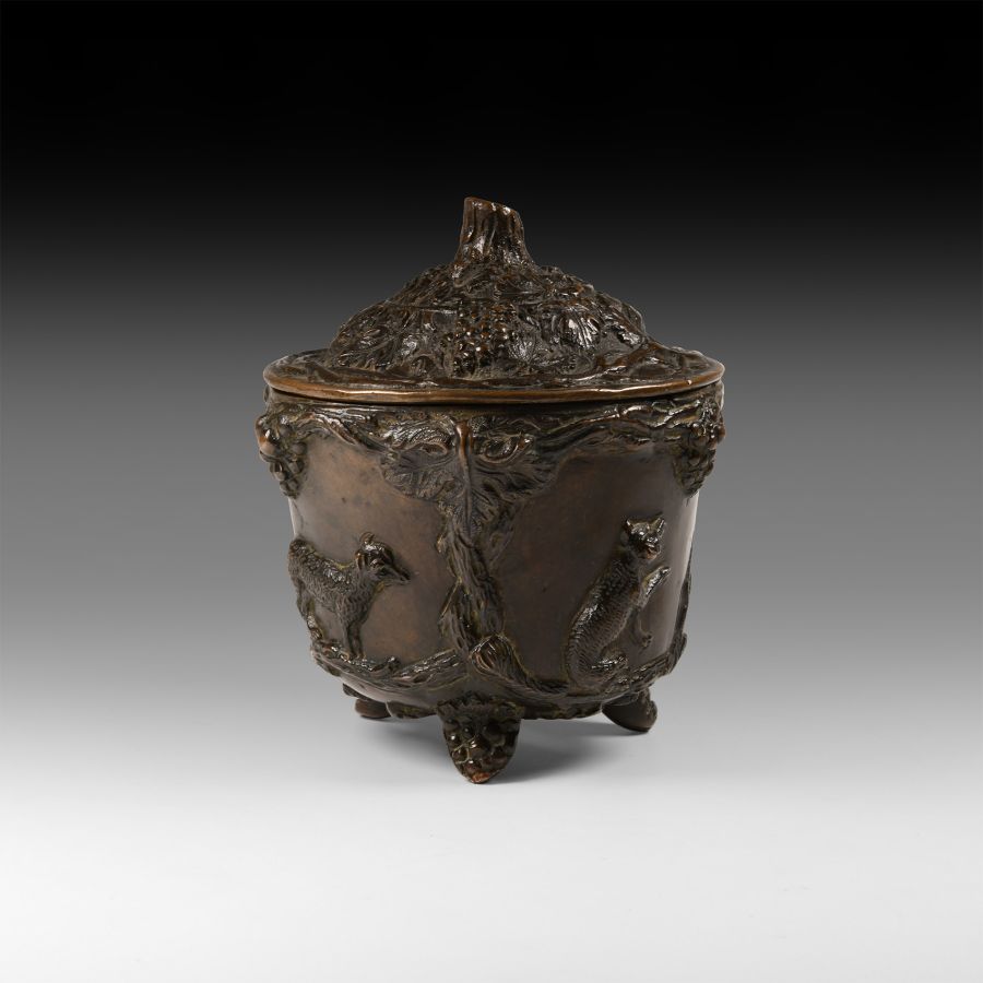 Decorated Bronze Container