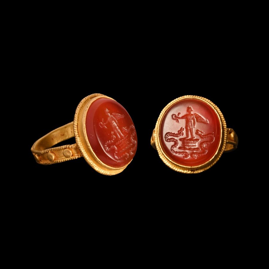 Victorian Gold Ring with Victory Gemstone
