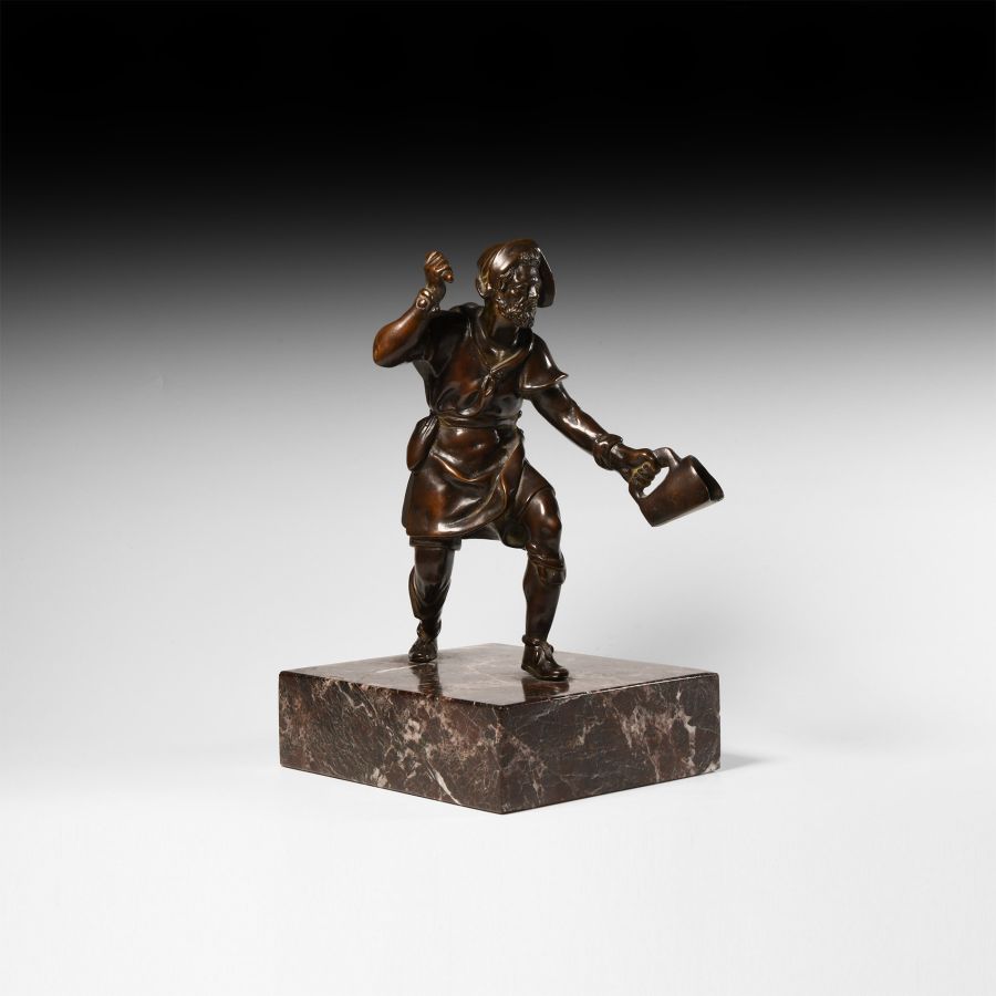 Bronze Bird Catcher Figure