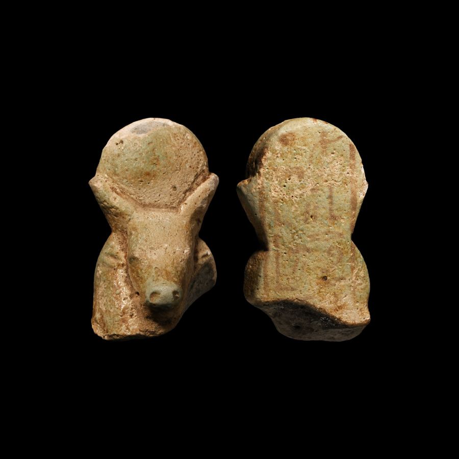 Egyptian Bull-Headed Apis Shabti Head