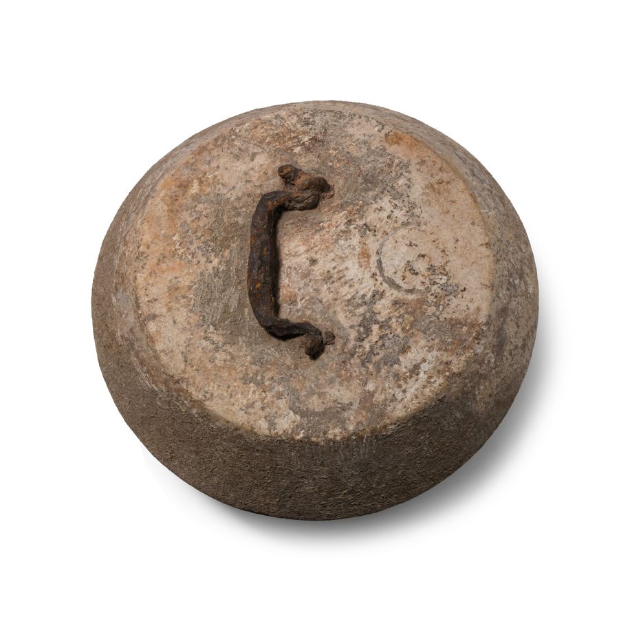 Large Roman Stone Centenarius Weight with Handle