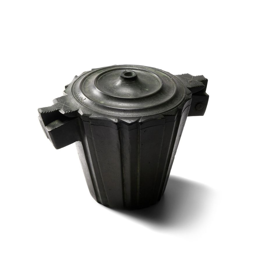 Large Medieval Bronze Trade Weight Container