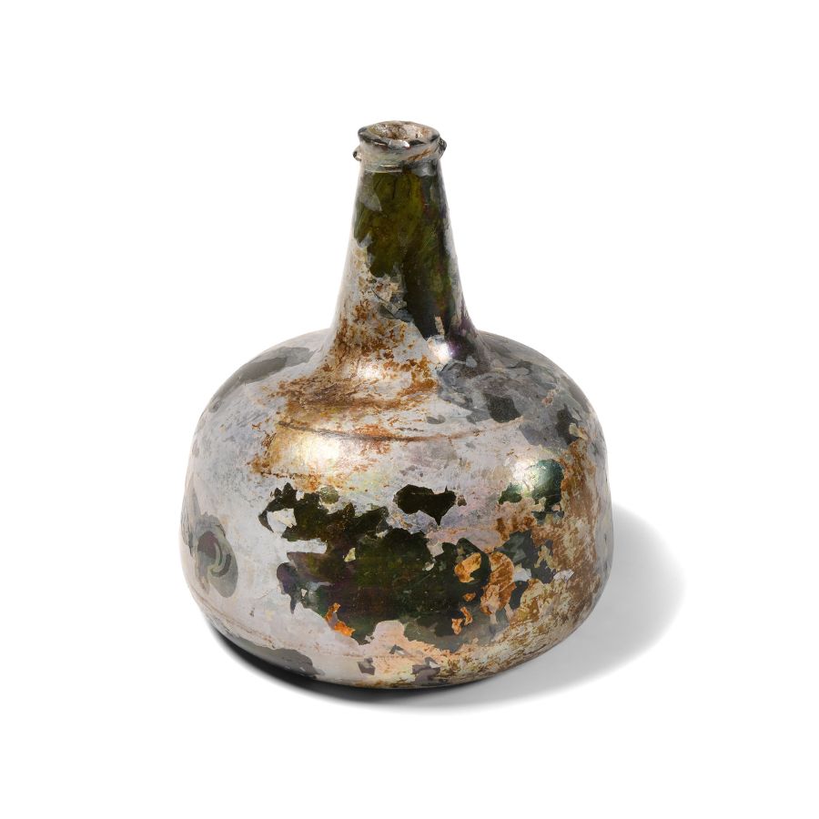 Post Medieval Glass Onion Bottle