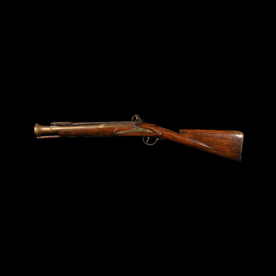 Georgian Flintlock Brass Blunderbuss with Spring Bayonet