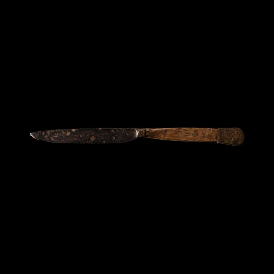 Medieval Iron Knife with Bronze Pommel