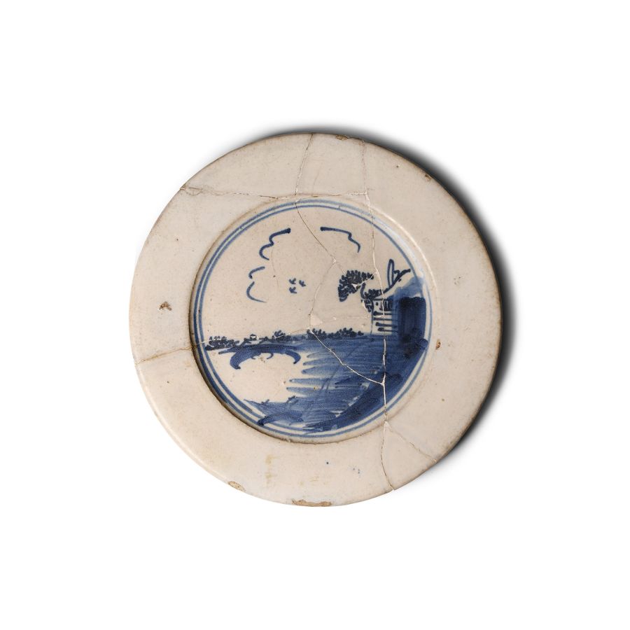 Post Medieval Delft Tin-Glazed Ceramic Plate